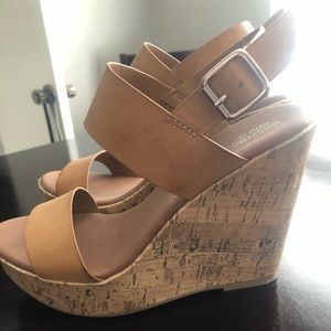 Tan Cork Wedges - worn 3-5 times only